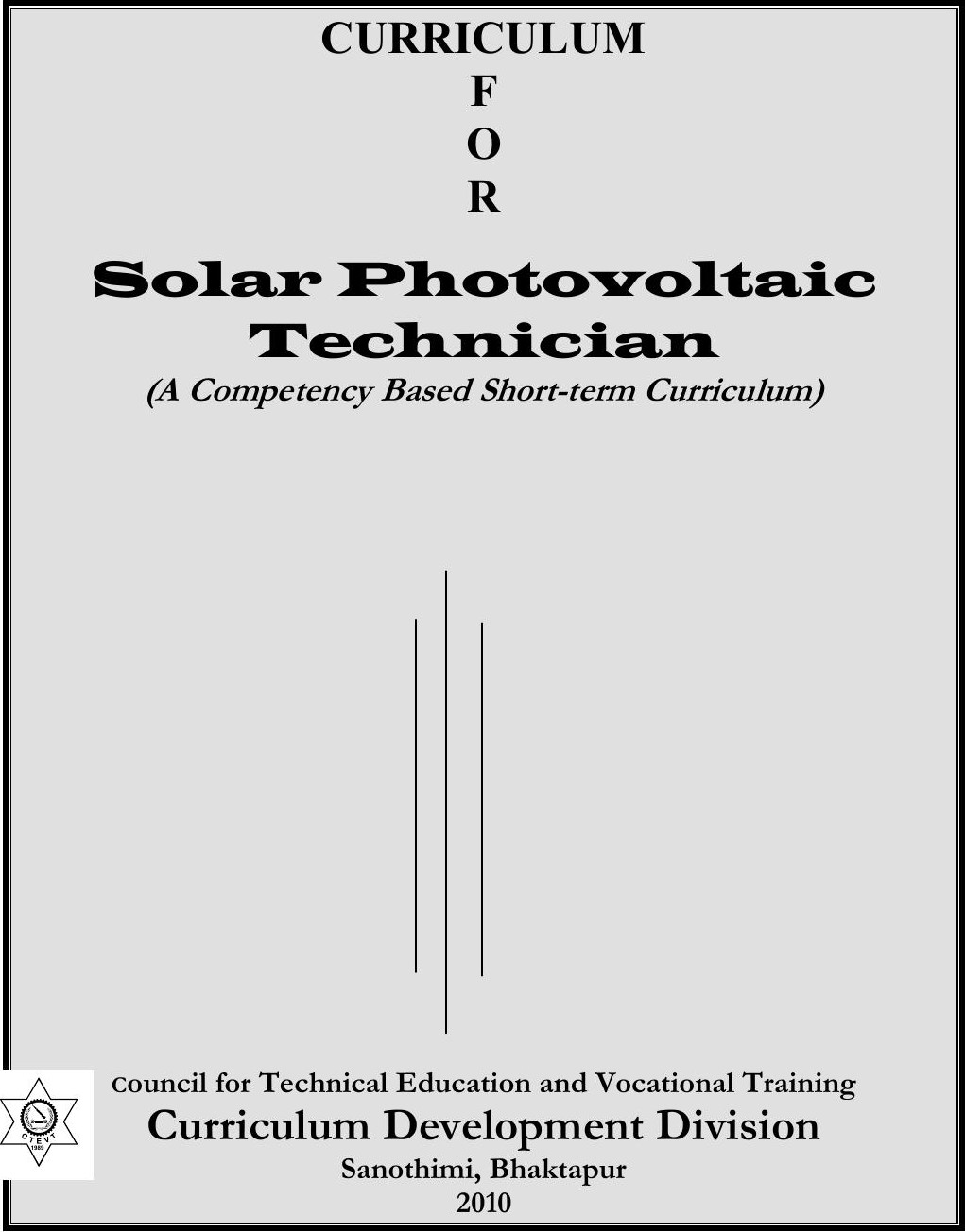 Solar Photovoltaic Technician, 2010